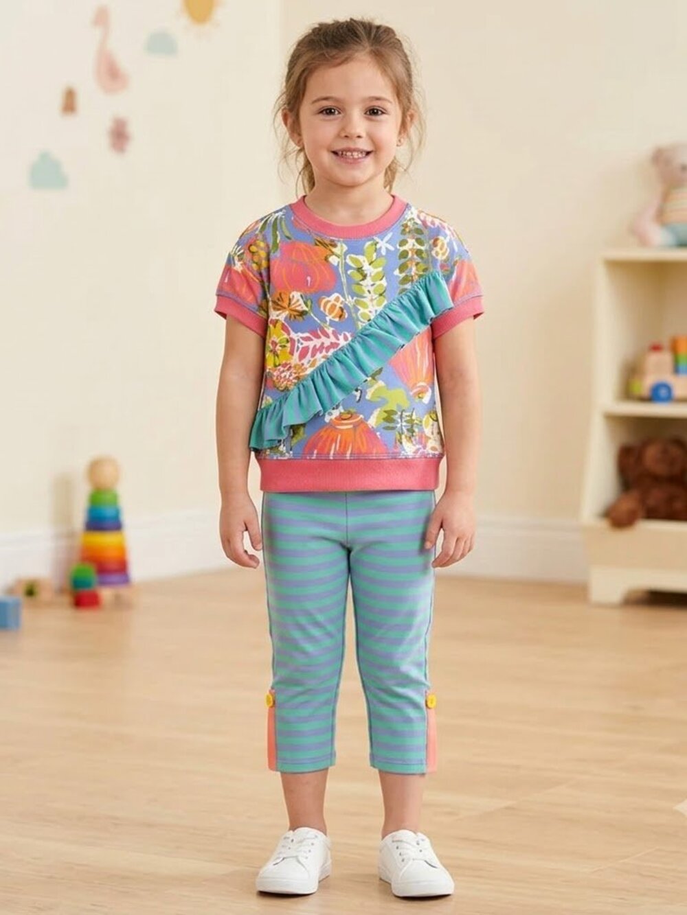 NEW Matilda Jane Born To Be Brave Top Let's Be Loud Crop Leggings Set Outfit 2T